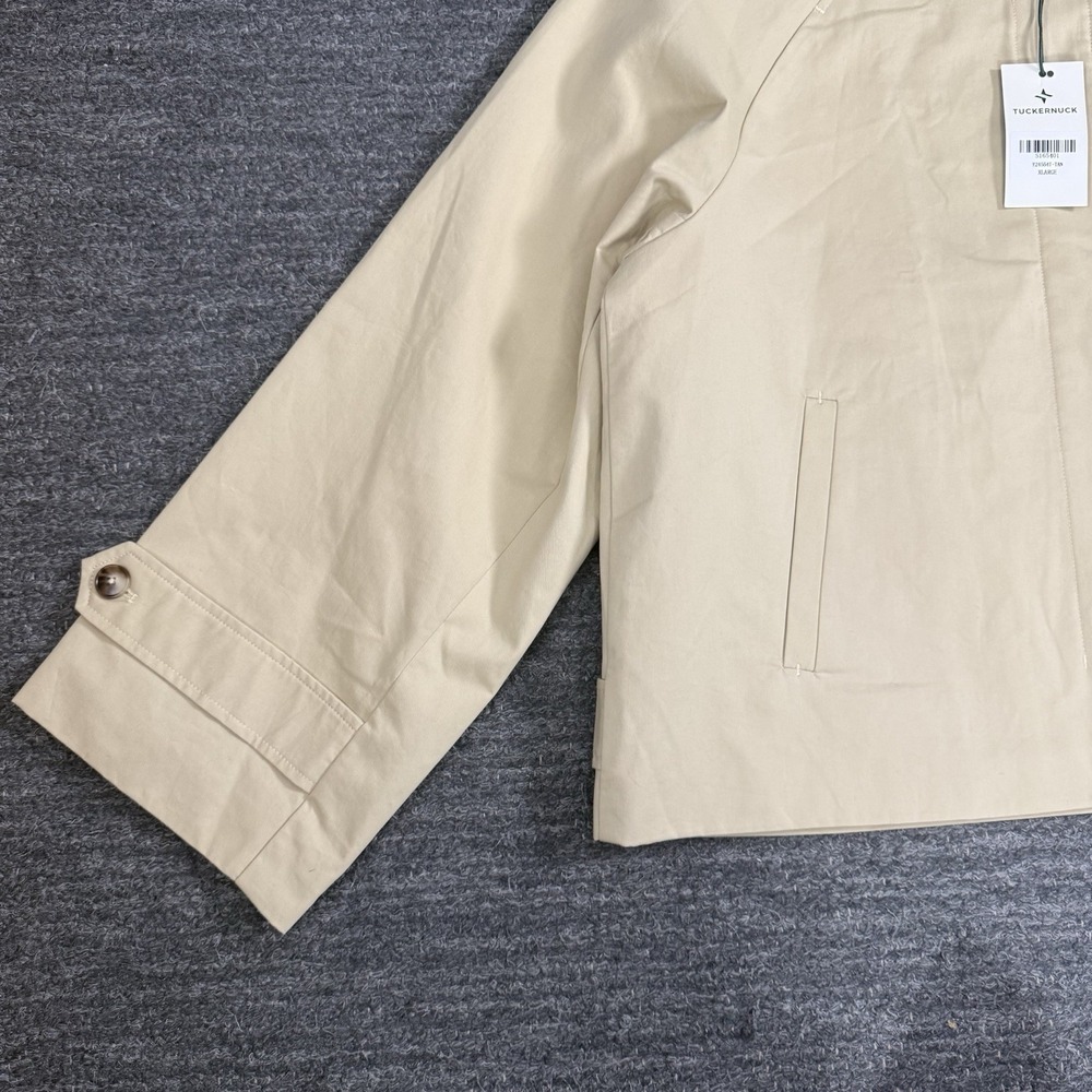 Tuckernuck Khaki Drew Short Trench Coat Women XL Boxy Oversized Button Front NEW - Picture 9 of 15